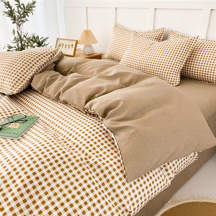 Modern Grid Pattern Comforter Set
