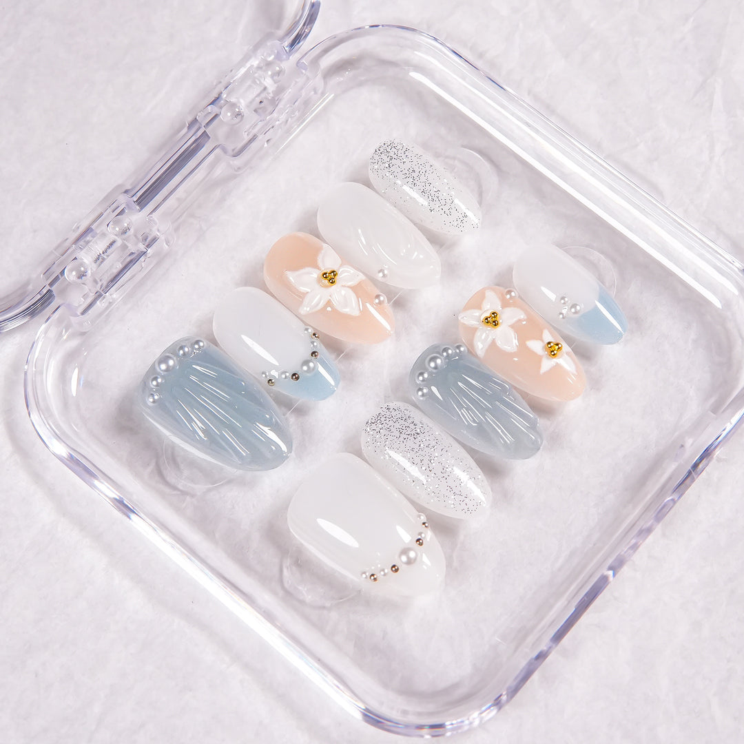 Decorative Floral Press-On Nails