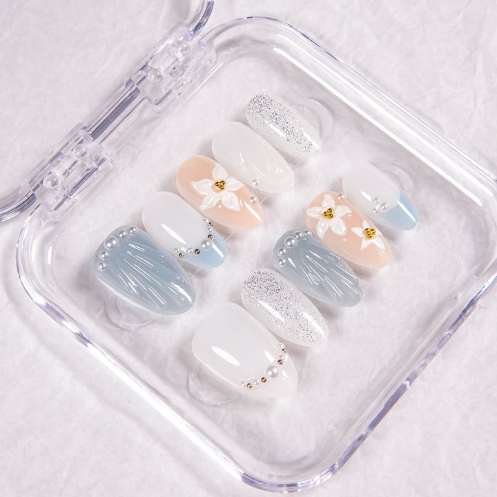 Decorative Floral Press-On Nails