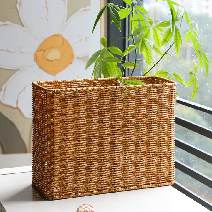 Rectangular Woven Storage Basket with Cut-Out Handles Stornfield
