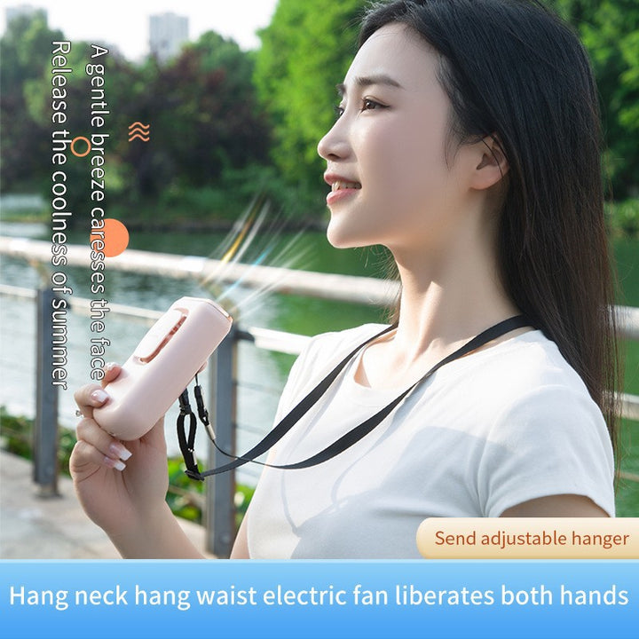 Women's nan compact rechargeable portable handheld fan with built in powerbank and foldable stand Stornfield