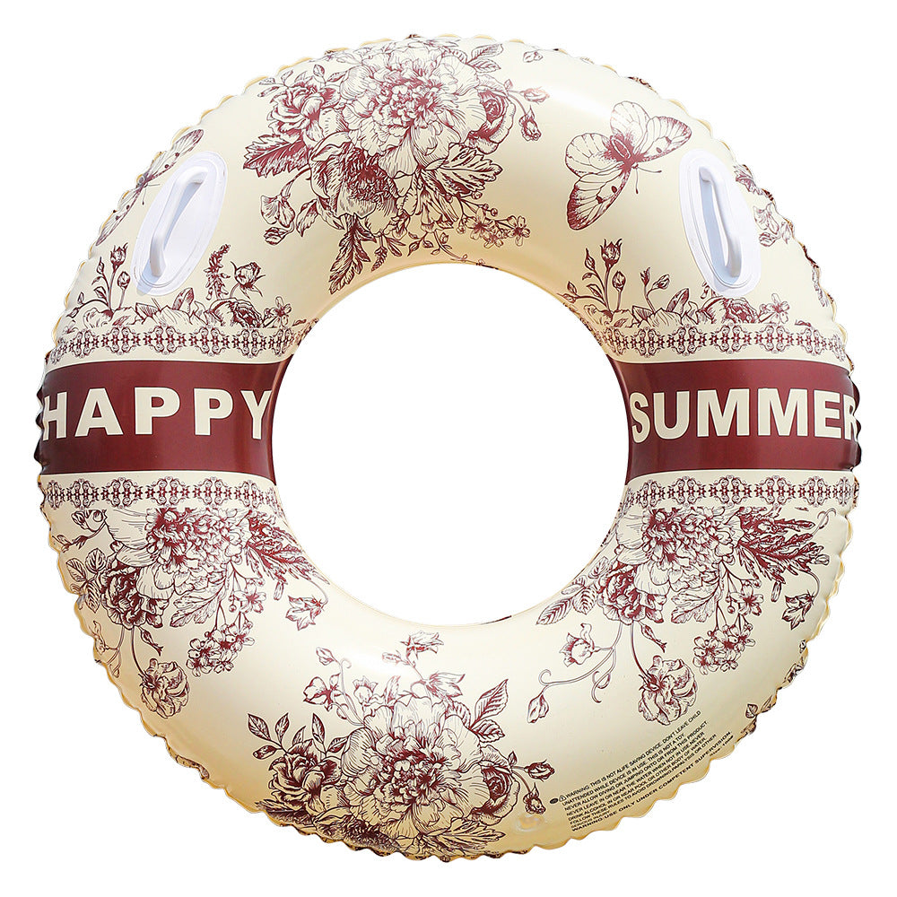 Unisex Elegant Swim Ring with Floral Designs Stornfield