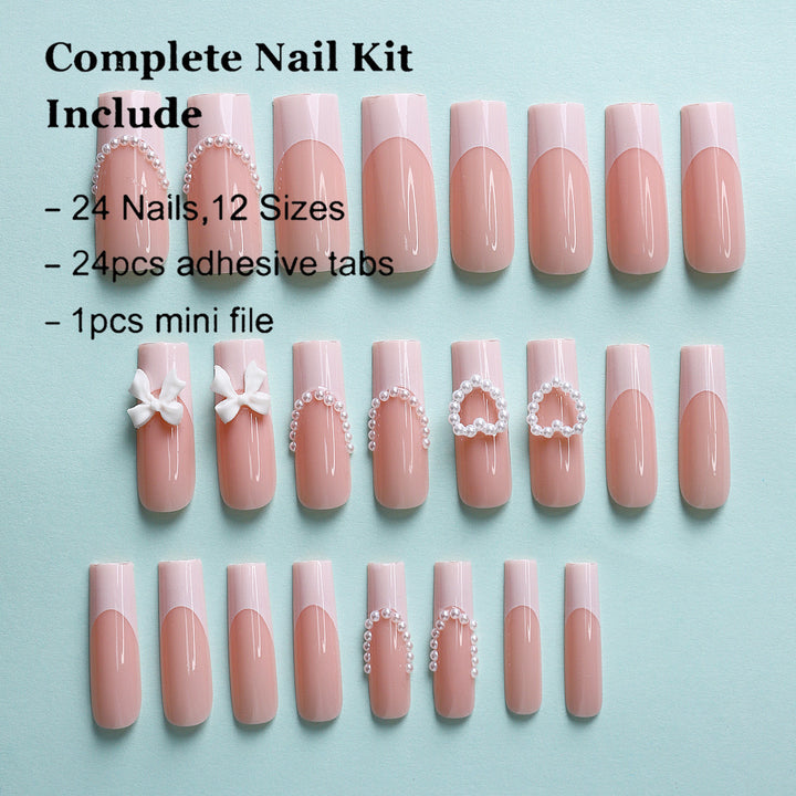 Artificial Nail Set with Elegant Decorations Stornfield