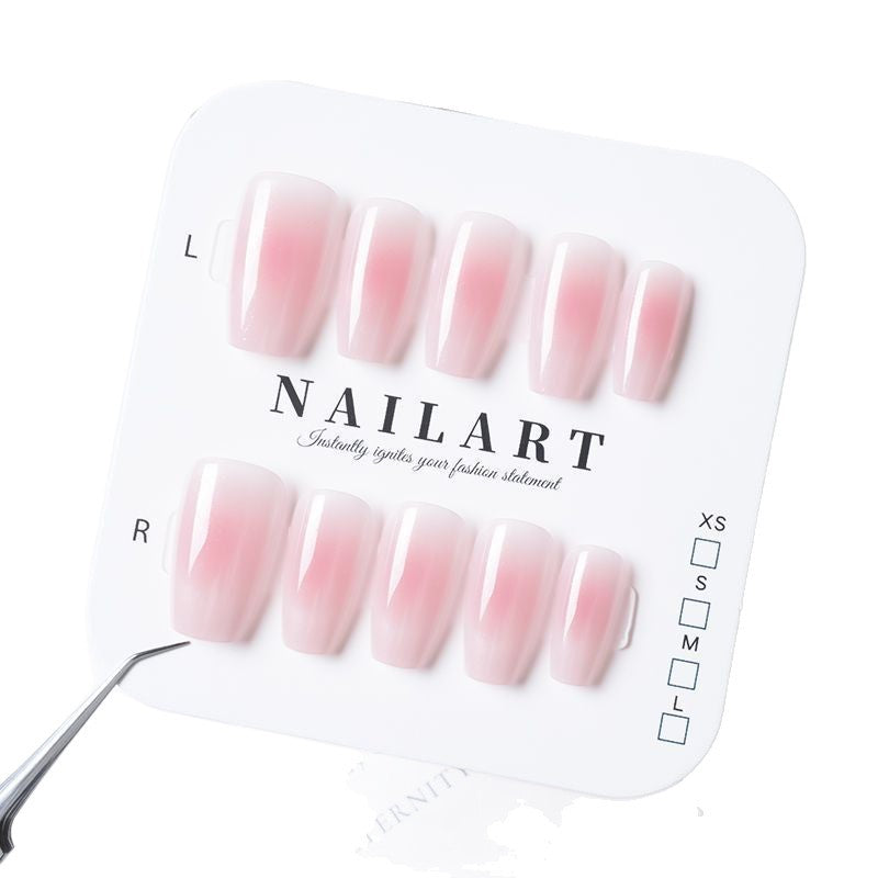 Elegant Artificial Nails with Sparkling Glitter and French Tip Design Stornfield