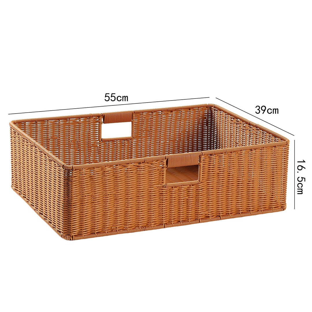 Handwoven Rectangular Storage Basket with Cut-Out Handles Stornfield