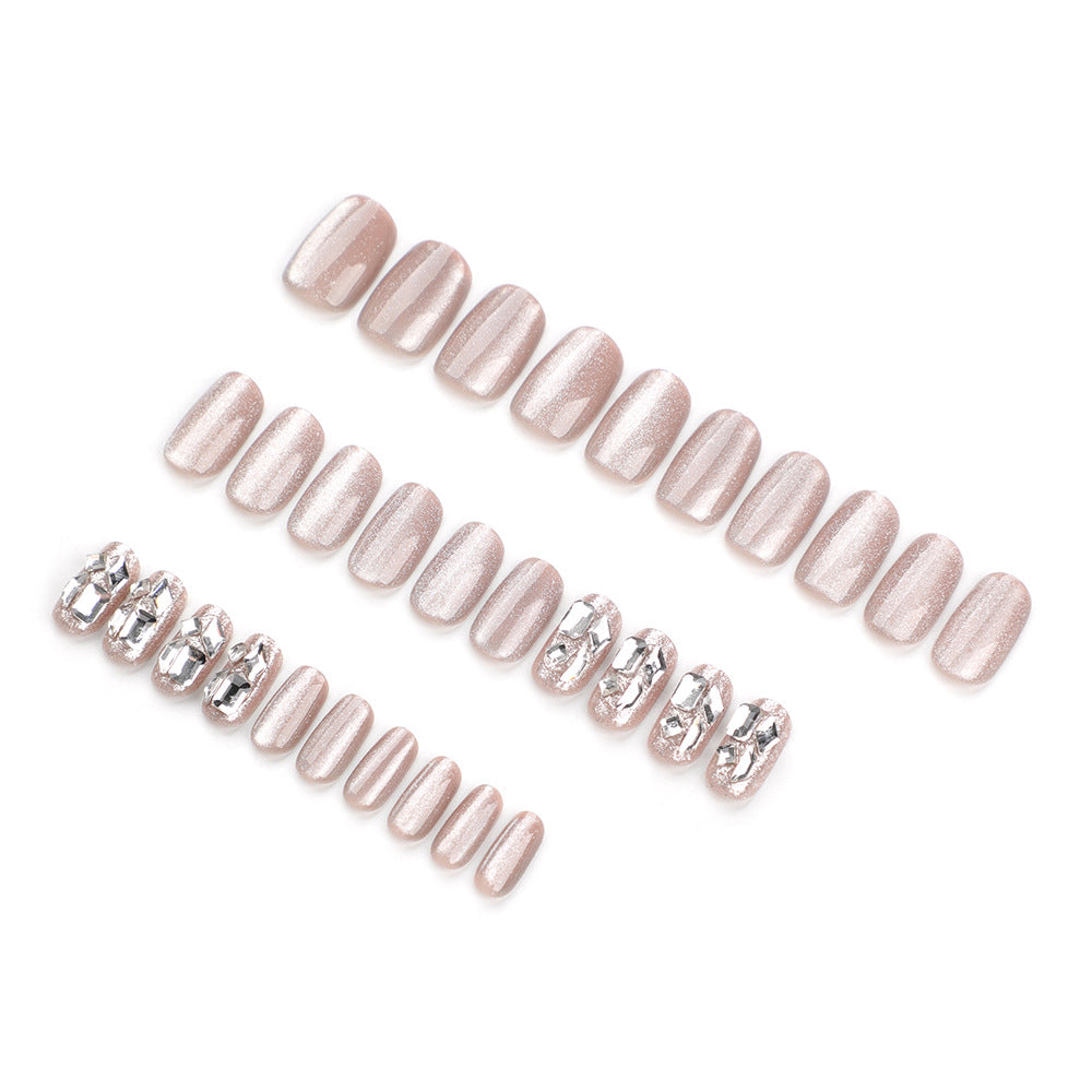 Artful nail extensions with glamorous glitter design Stornfield