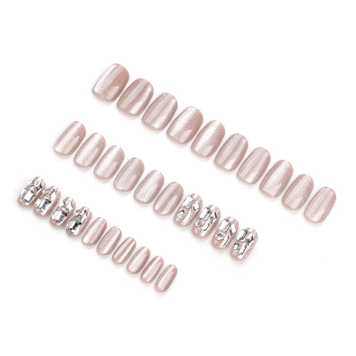 Artful nail extensions with glamorous glitter design Stornfield