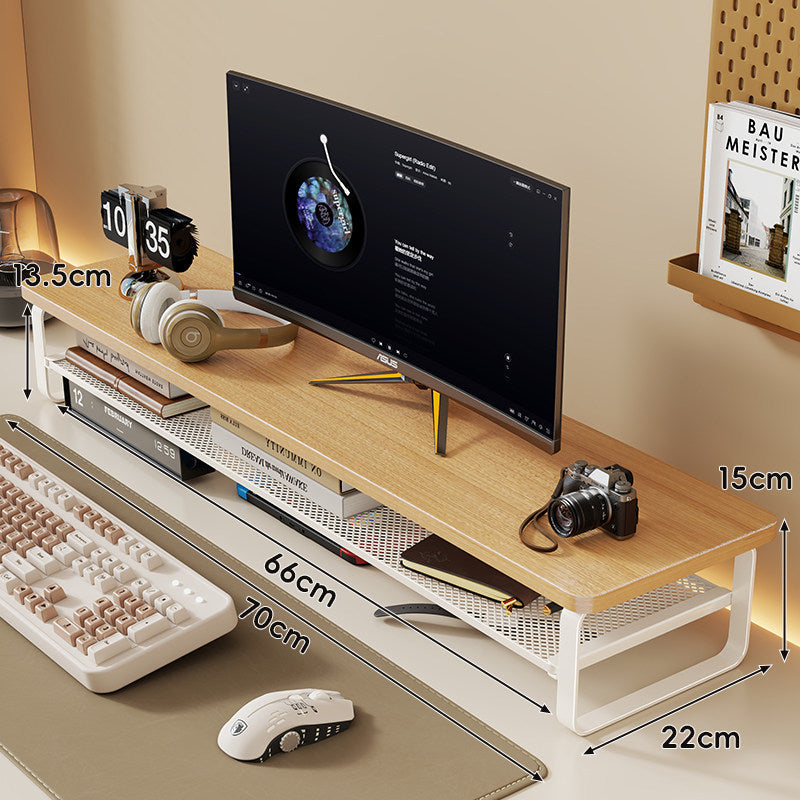 Ergonomic Desktop Monitor Lift with Ventilated Under-Shelf Organizer