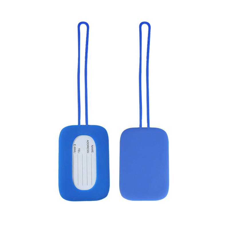silicone luggage tag with ID window and elastic strap Stornfield