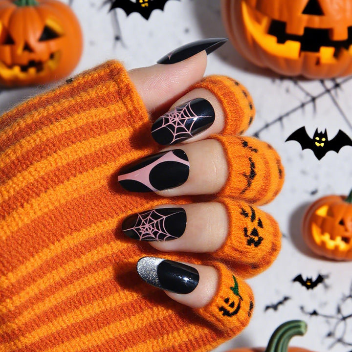 Halloween-Themed Stiletto Nail Art Set Stornfield