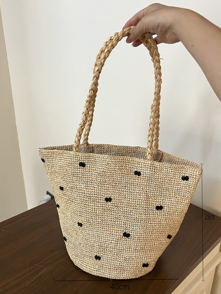 Handmade basket bag with braided handle Stornfield
