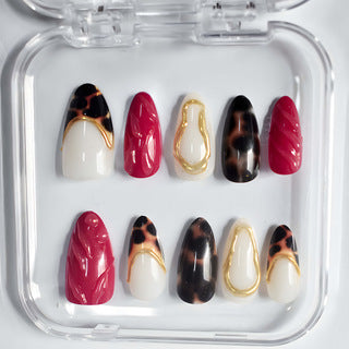Decorative Stiletto Press-On Nail Set with Artistic Patterns Stornfield