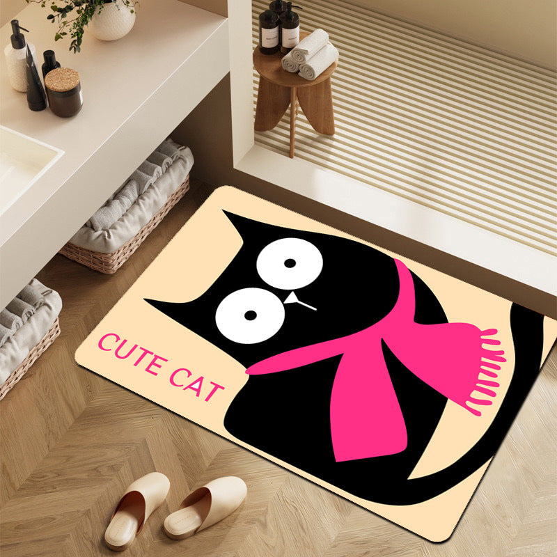 Cartoon Dinosaur-Themed Bathroom Mat