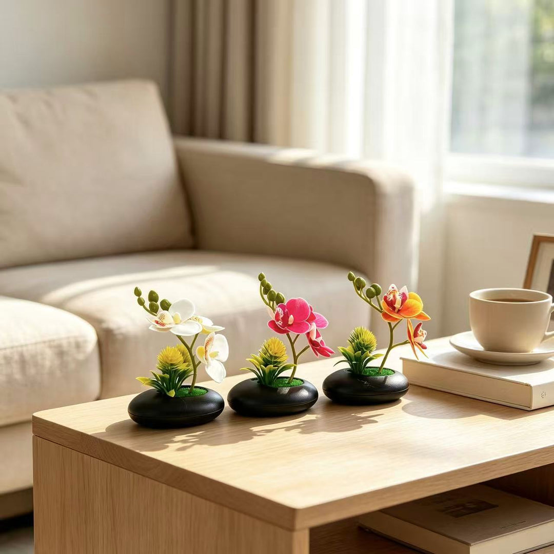 Decorative Faux Orchid Blossom Arrangement