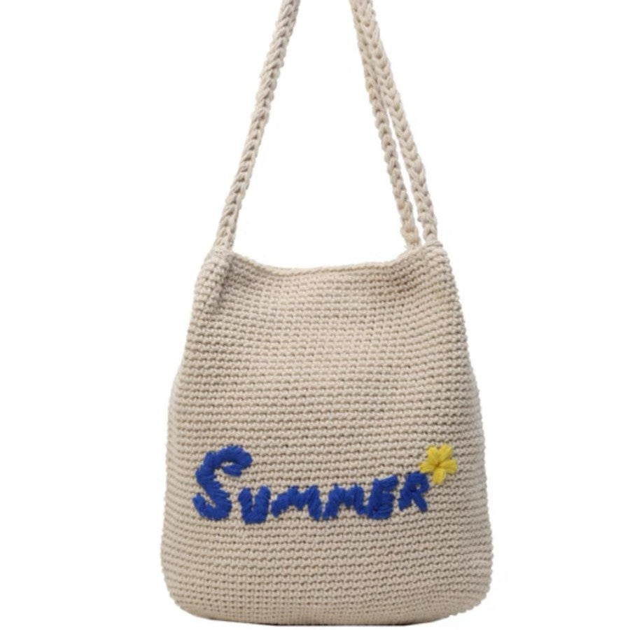 Macrame Drawstring Bag with Summer Motif Stornfield