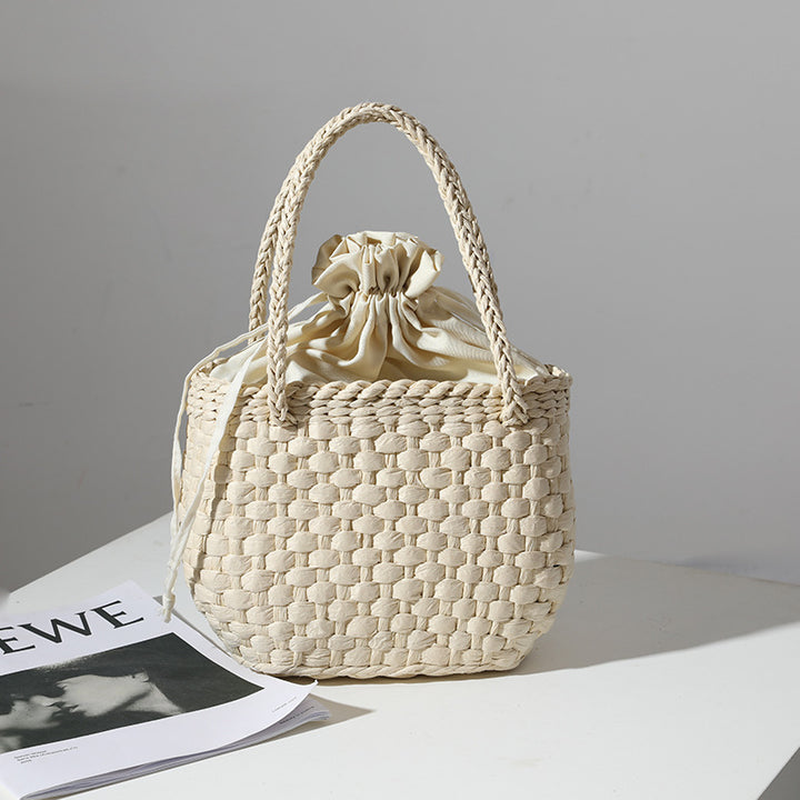 Handmade mini basket handbag with stylish woven pattern Stornfield
