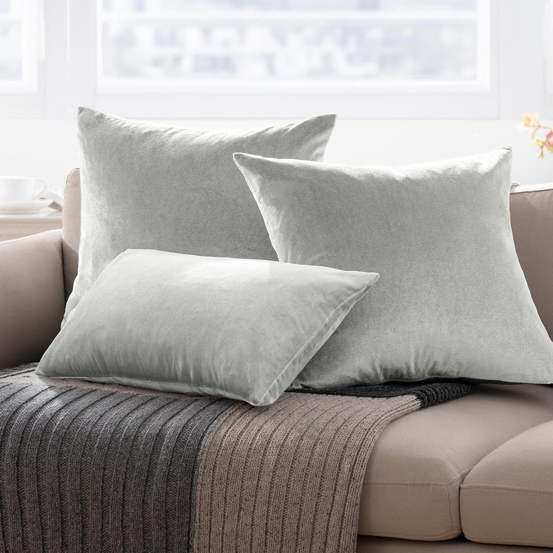 Plush Velvet Lumbar and Square Throw Pillow Covers