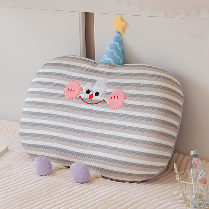 Plush pillow in cookie shape with cute face Stornfield