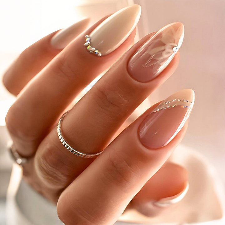 Elegant Botanical-Themed Press-On Nail Set Stornfield