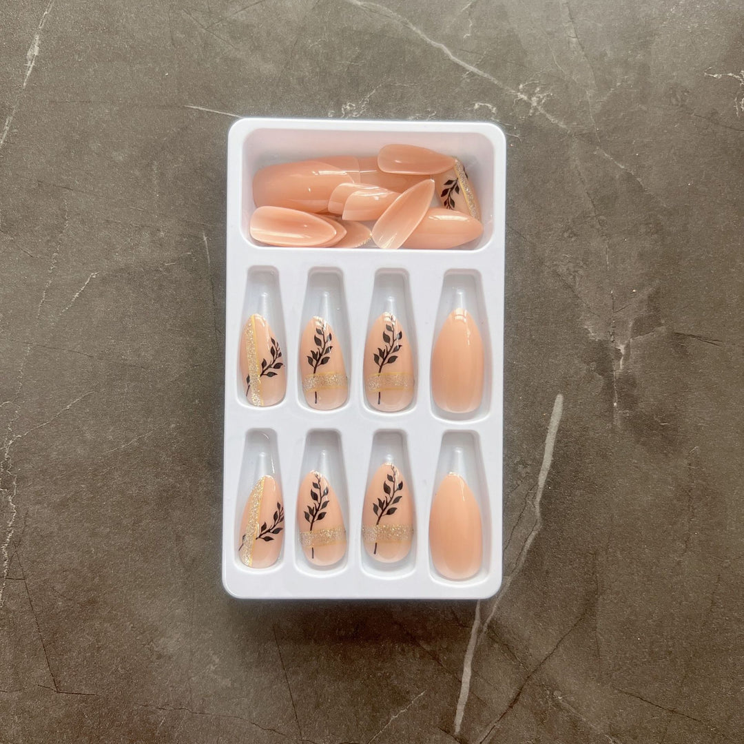 Artistic Floral Press-On Nails