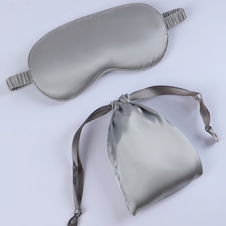 Women's nano silk sleep mask with padded eye area, adjustable elastic band, and storage pouch Stornfield