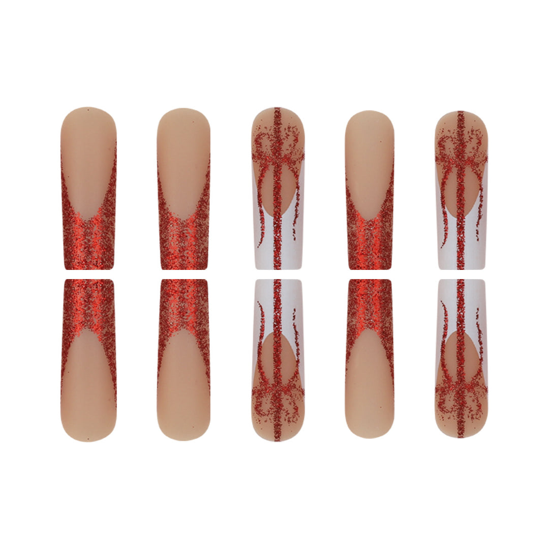Glittery Stiletto Press-On Nails with Gift Design Stornfield