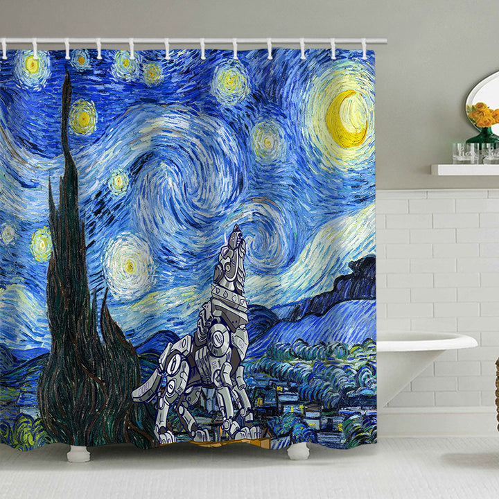 Artistic Dog Illustration Shower Curtain Stornfield