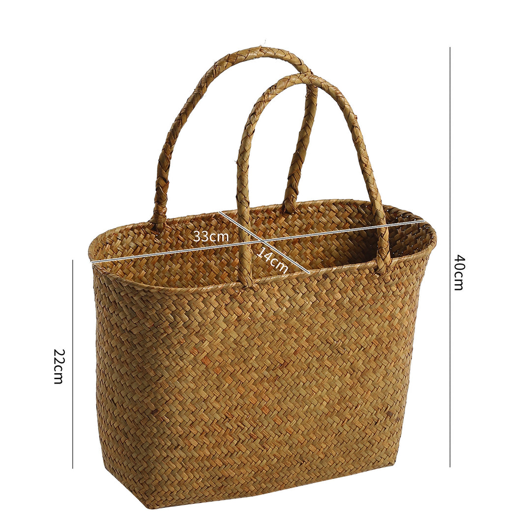 Unisex shopping bag made of braided natural material Stornfield