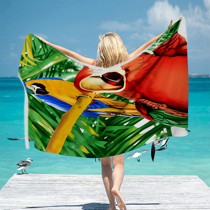 Beach towel with vibrant tropical motif Stornfield