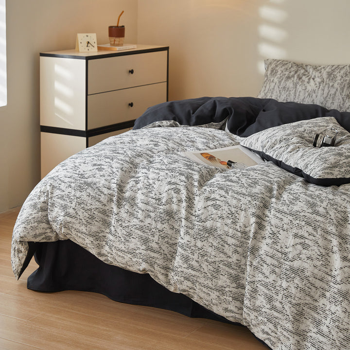 Washed Linen-Blend Breathable Duvet Cover and Pillowcase Set