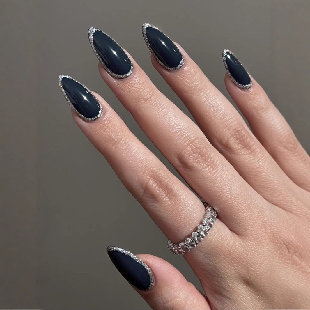 Elegant Stiletto Press-On Nails with Glitter Accent Stornfield
