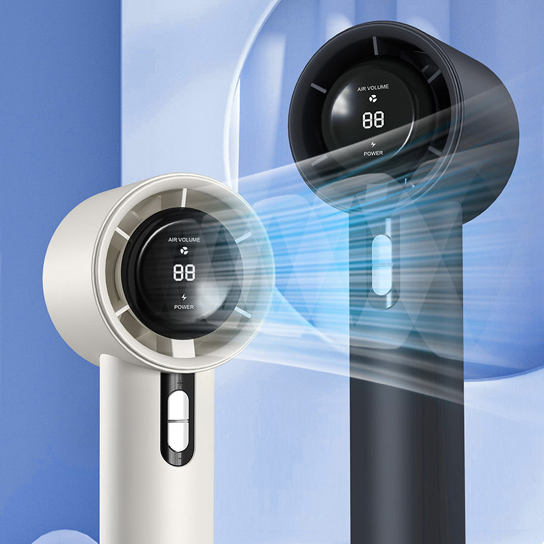 Cooling Multi-Speed Quiet Portable Rechargeable Handheld and Desktop Fan with LED Battery Display Stornfield