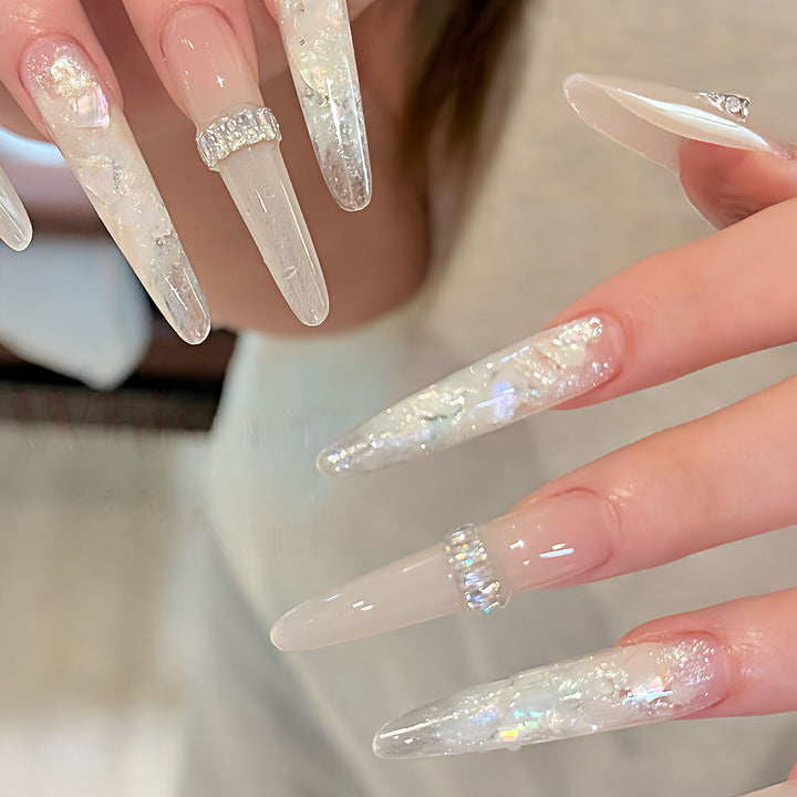 Decorative Press-On Nails with Gem Accents Stornfield