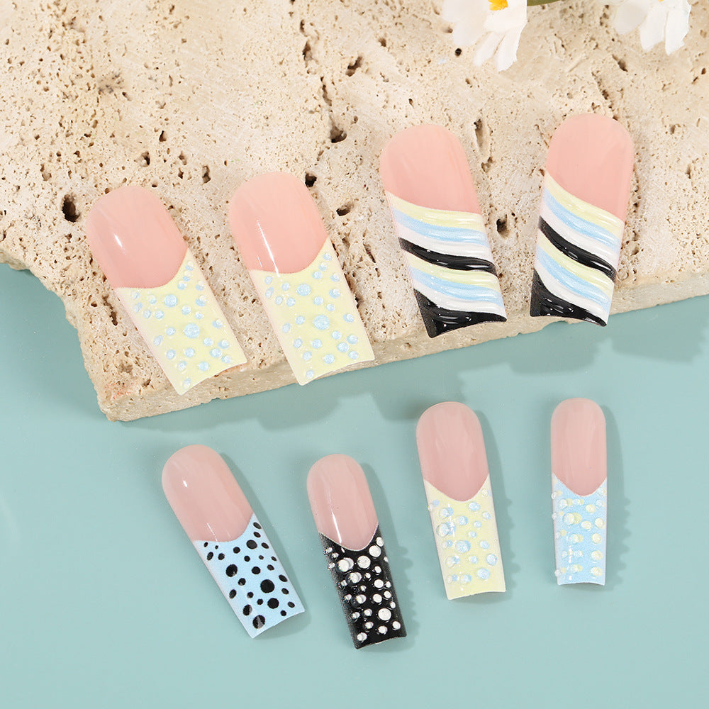 Artificial Nail Set with Stylish Geometric Designs Stornfield
