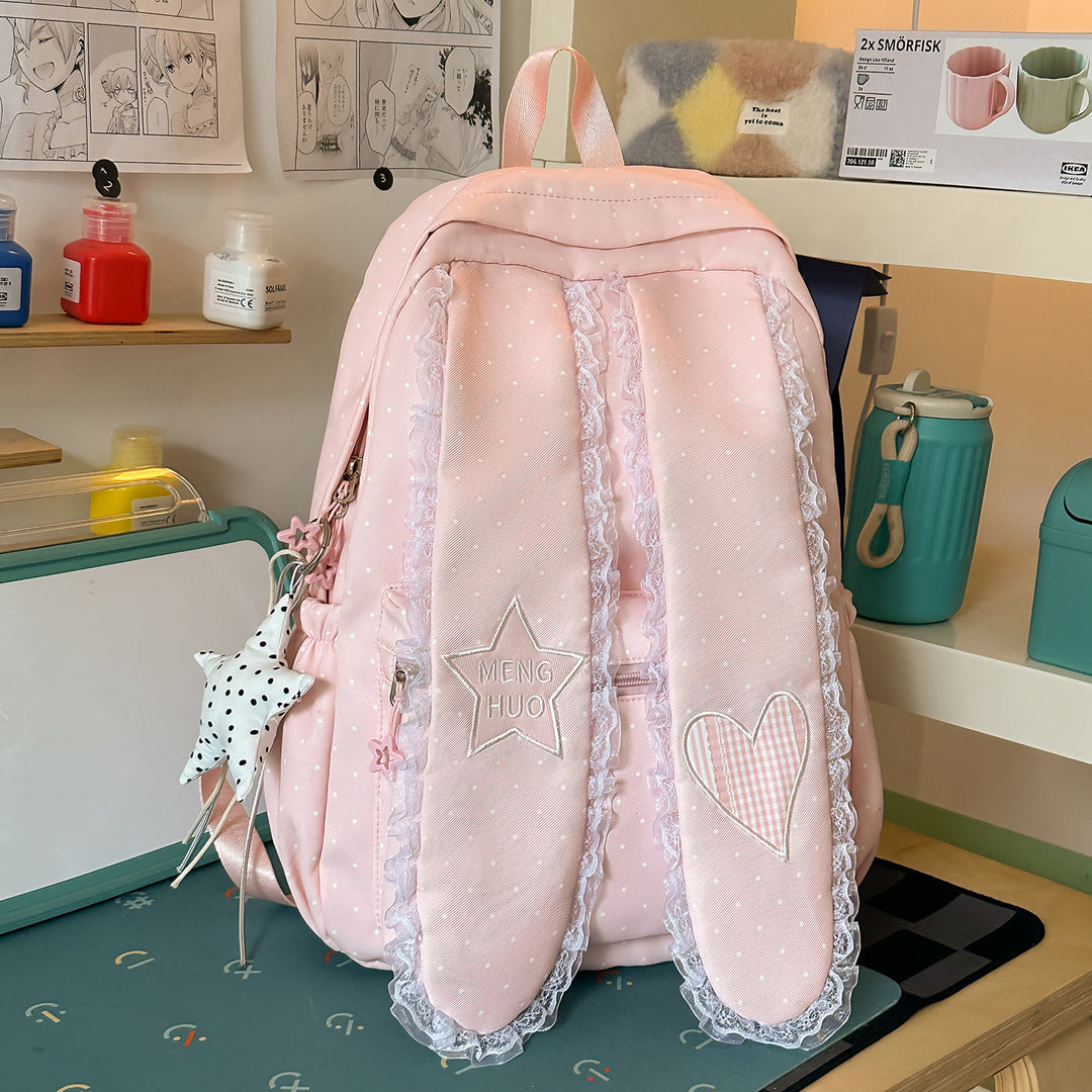Cute Bunny-Ear Design Embellished Backpack Stornfield