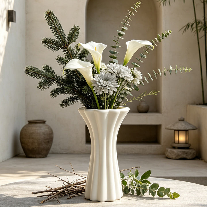 Modern Fluted Ceramic Vase Stornfeild
