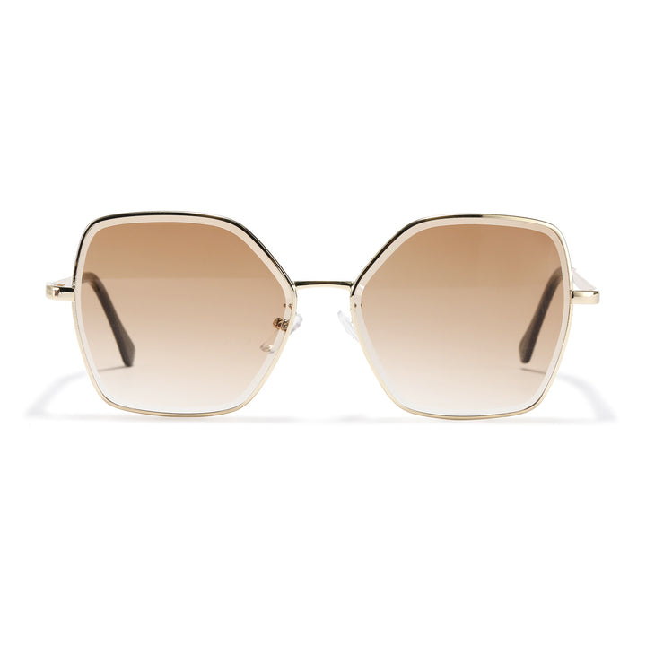 Women geometric sunglasses with fashionable gold frame Stornfield