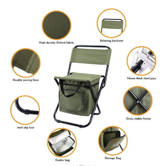 Unisex Folding Chair with Insulated Cooler Bag Stornfield