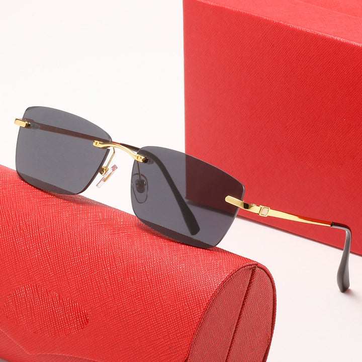 Women's fashionable half-frame sunglasses with stylish metal frame Stornfield