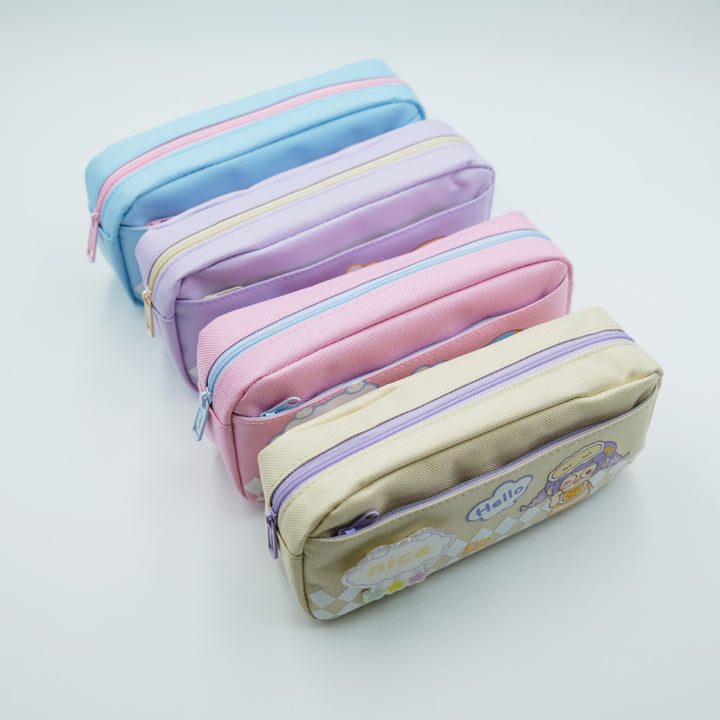 Cute Character Zippered Pencil Case