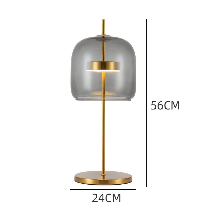 Modern Glass Table Lamp with Gold Accents