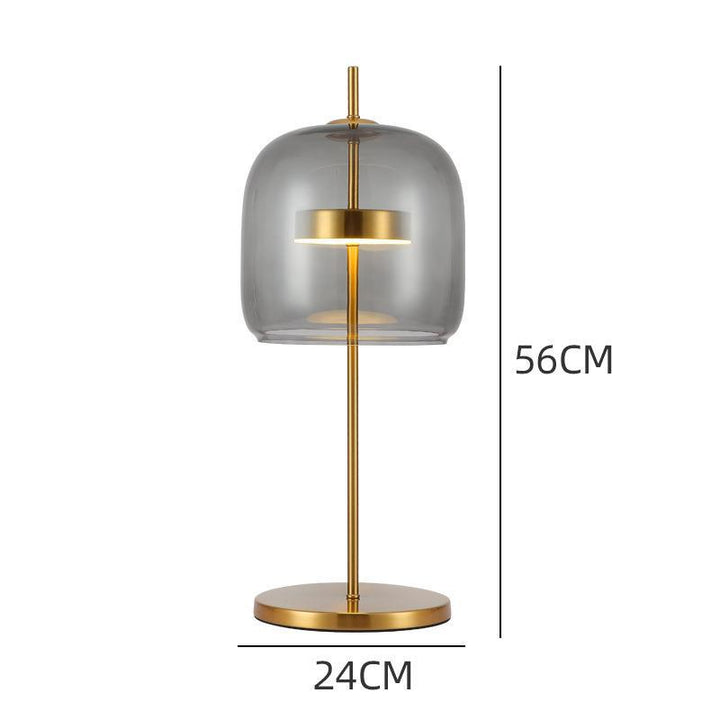 Modern Glass Table Lamp with Gold Accents