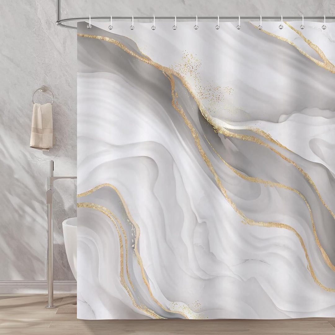 Artistic Marble Texture Shower Curtain Stornfield