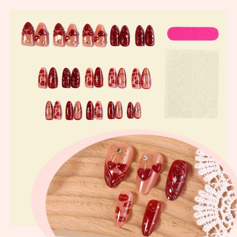 Artificial nail set with creative heart designs Stornfield