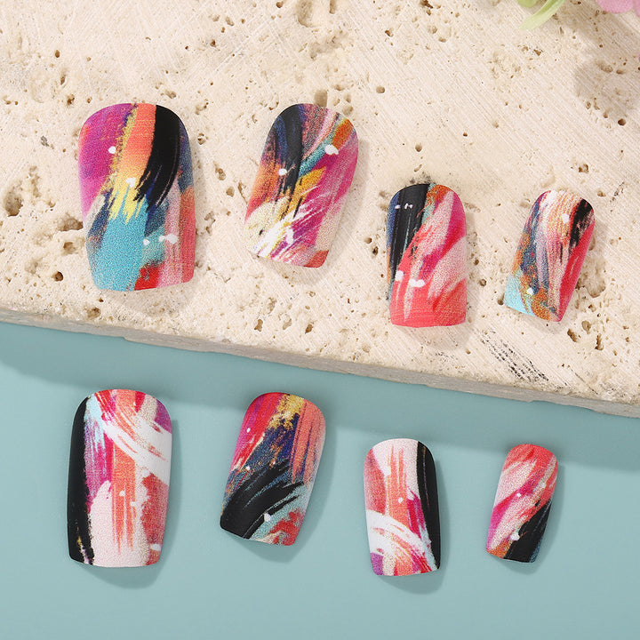 Nail Art Set with Creative Color Patterns Stornfield