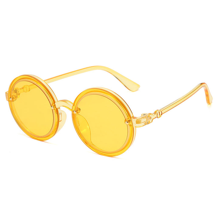 Women Round Sunglasses with Transparent Frame Stornfield
