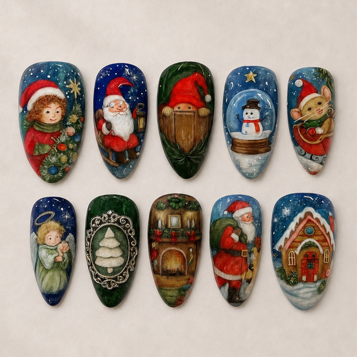 Festive artificial nails with Christmas motifs Stornfield