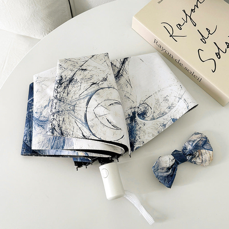 Ladies elegant folding umbrella with unique marble pattern Stornfield