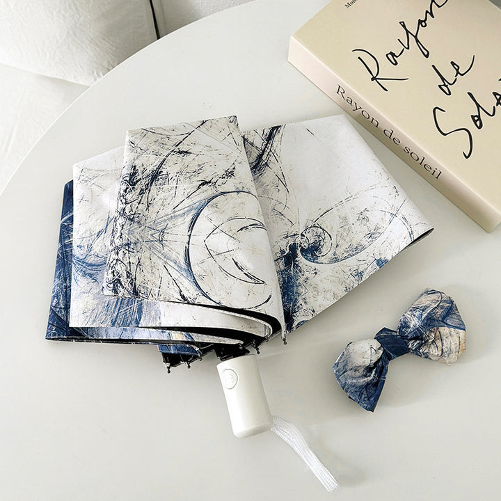 Ladies elegant folding umbrella with unique marble pattern Stornfield