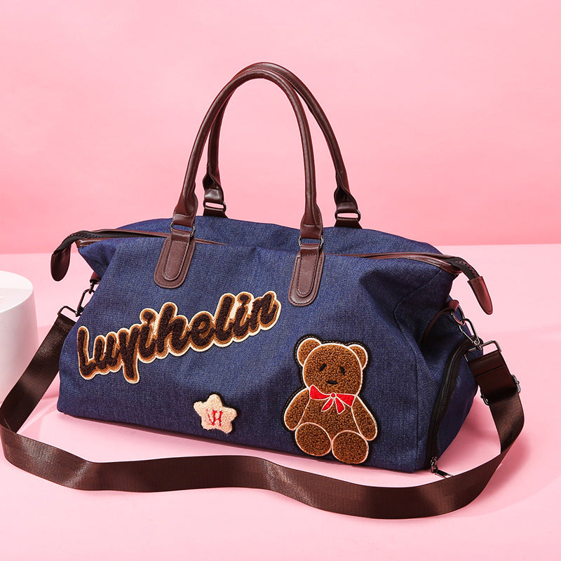 Cute Embroidered Denim Duffle Bag Stornfield